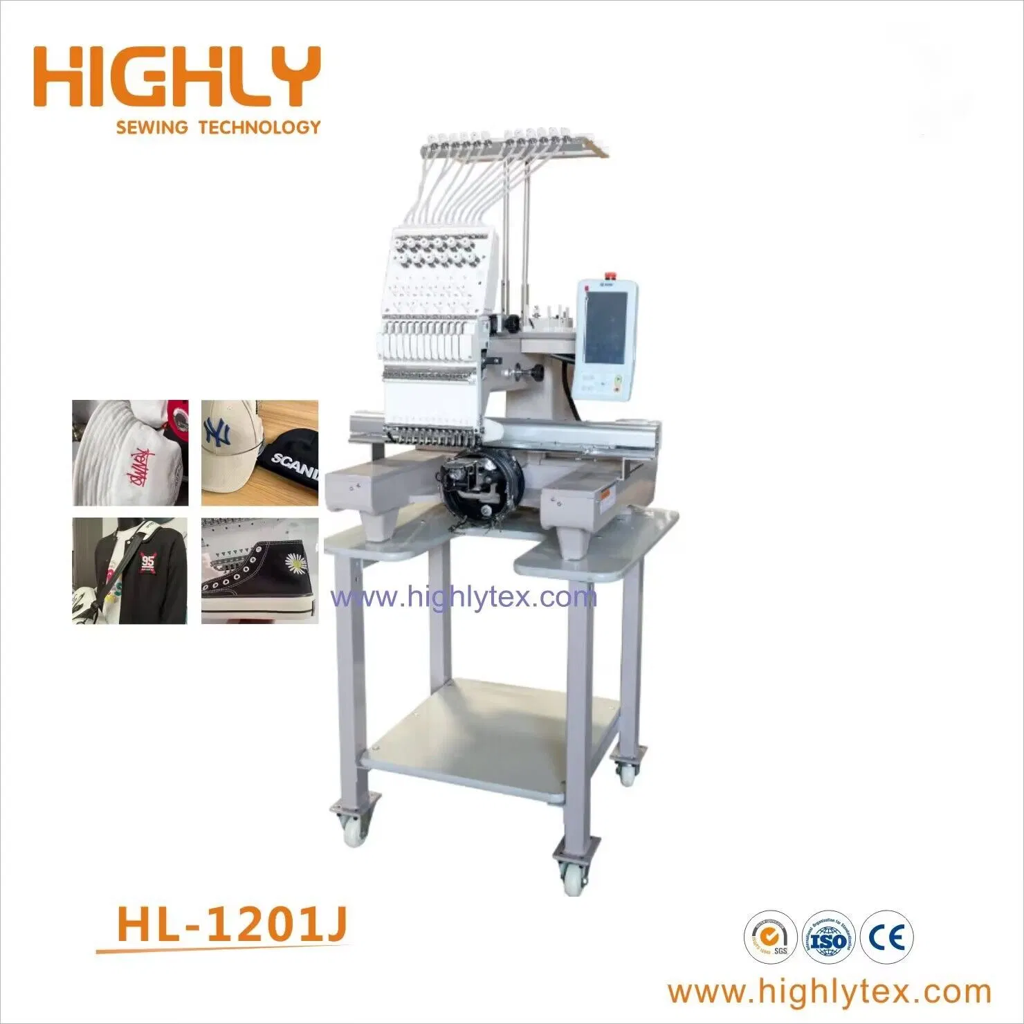 Highly One Head 12 Needle Computer Garment Cloth Logo Embroidery Sewing Machine