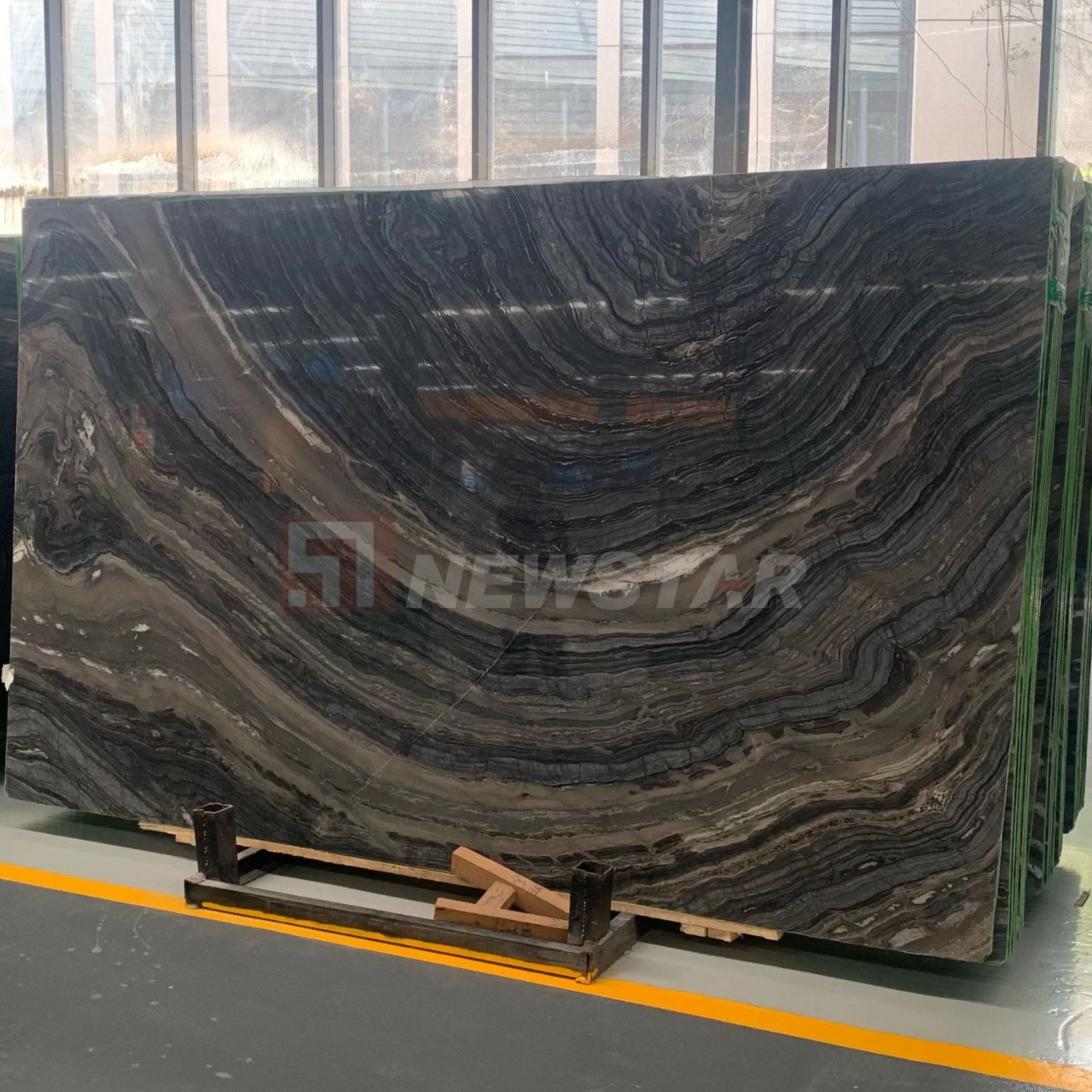 Wholesale Ancient Wood Grain Marble TV Background Wall Floor Tile Countertop Natural Grain Marble Slab