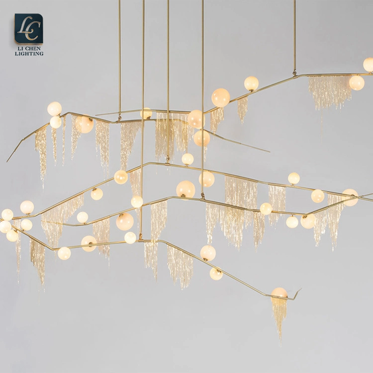 Modern Design Chains Hanging Pendant Light Big Chandelier Light