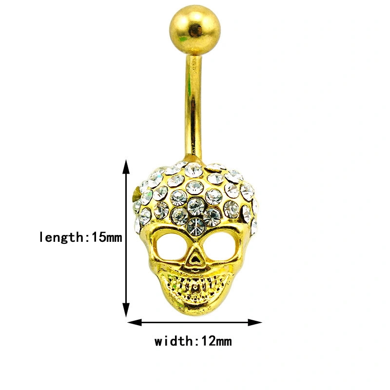 Creative Personality Skull and Bones Set Auger Belly Rings