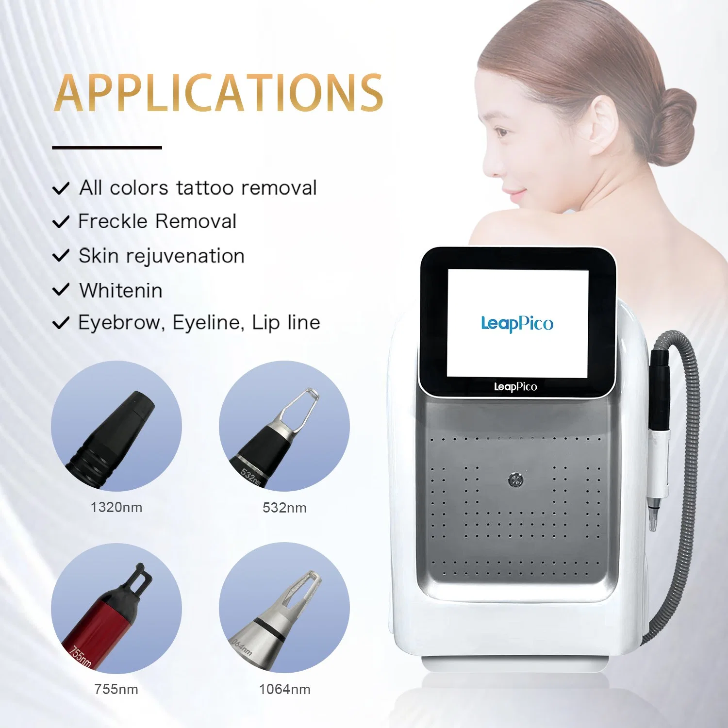 2023 Portable ND YAG Laser Picosecond remoção de tatuagens máquina de beleza Pico Pele Laser Embranquecimento Picolaser