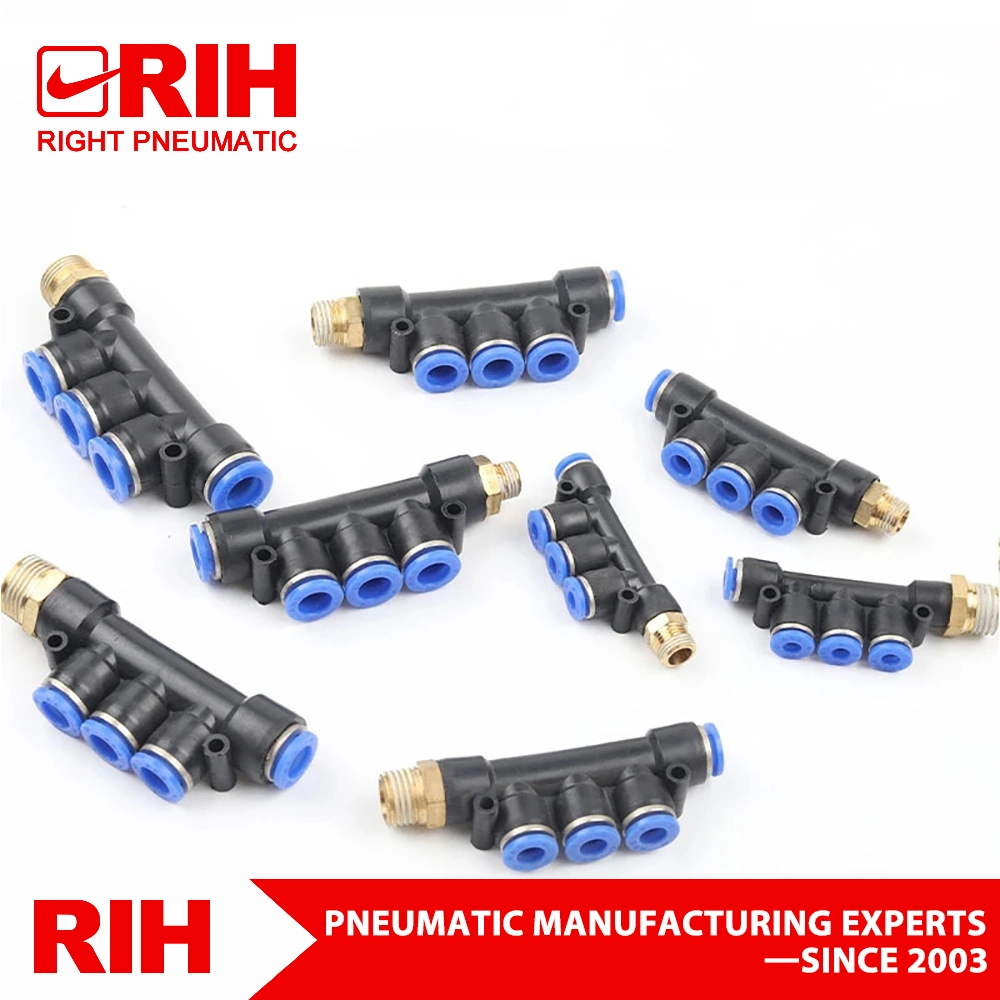 Pkd Series 5 Way Plastic Air Tube Connector Pneumatic Air Hose Tube Fitting