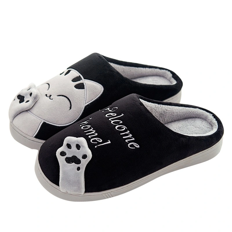 Cute Cartoon Cat Home Shoes Girls Ladies Slippers Cotton Cloth Indoor House Slippers