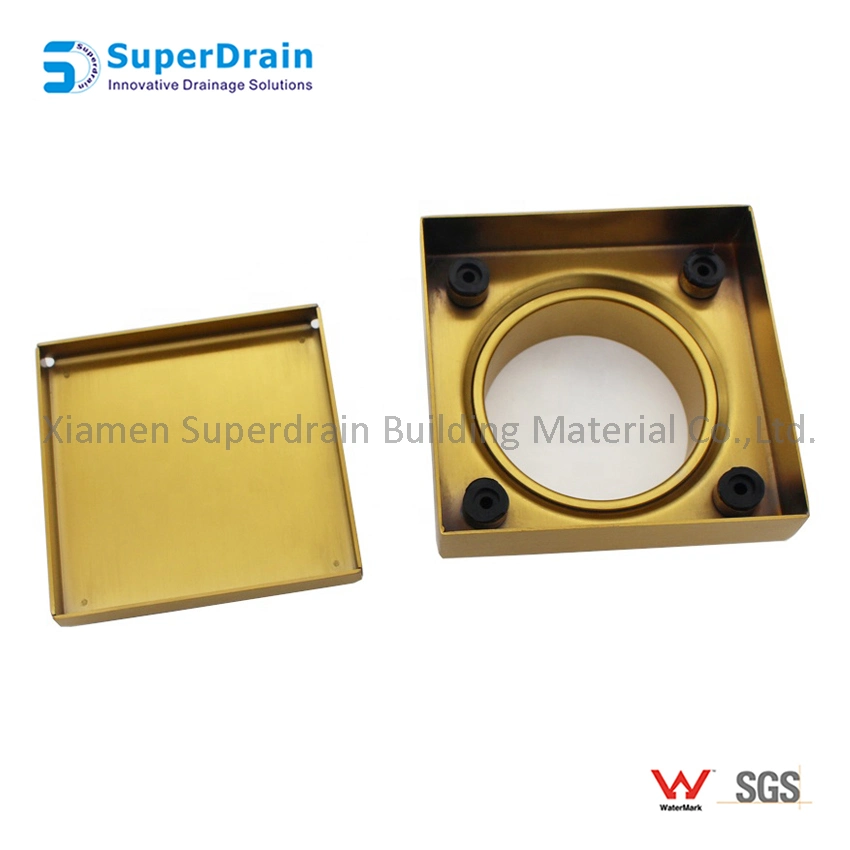 Kitchen Hotel Invisible Square Shape Brass Bathroom Shower Floor Drain