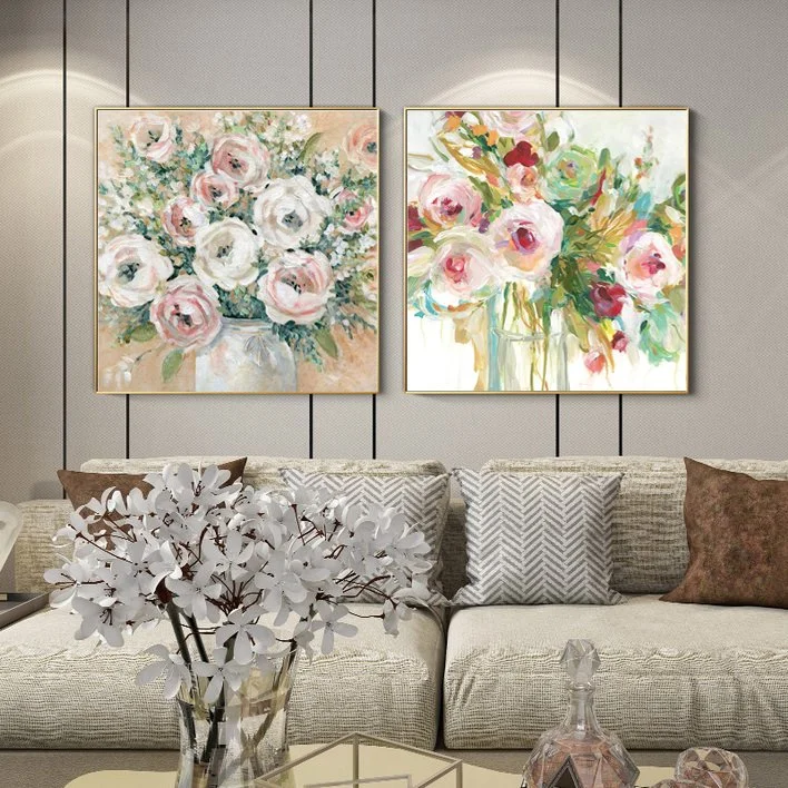 Wholesale/Supplier Custom Mural Nnique Wall Art Floral Design Handmade Oil Painting for Home Decor