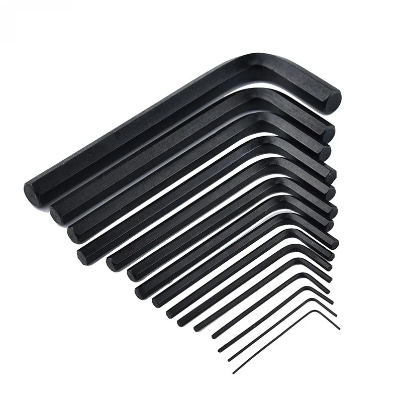 30PCS Hex Key Allen Wrench 0.028"- 3/8" Inch & 0.7mm-10mm Metric Size Chromium-Vanadium Steel Spanner Long Arm Tool Set