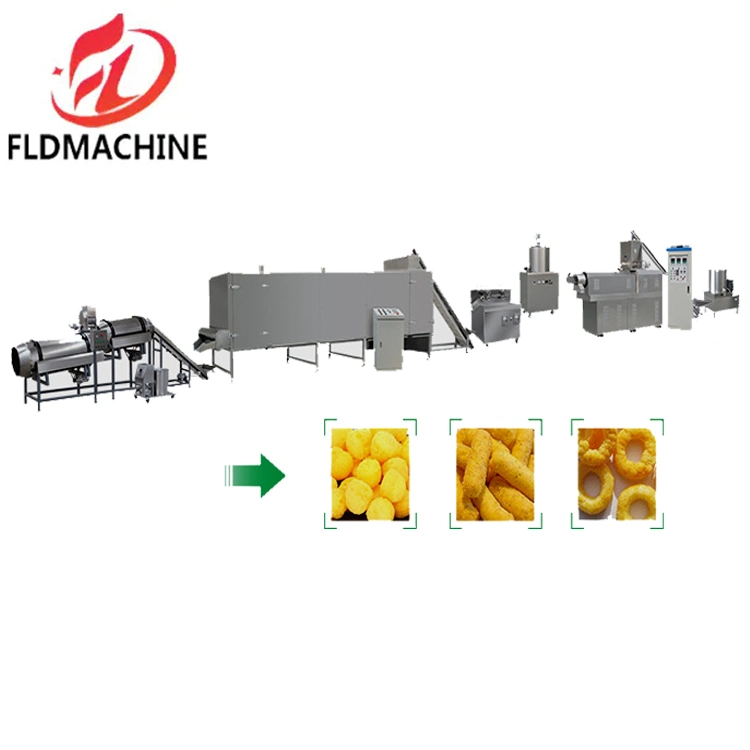 Doble tornillo Extruir arroz maíz Puffing Snack Palas de comida Balls Anillos diferentes formas extrusión producción Extrusión Equipo