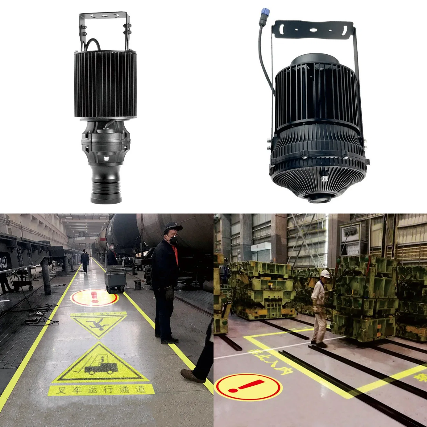 LED 100W / 200W / 300W Éclairage de panneaux de signalisation de sécurité personnalisés pour projection intérieure / extérieure avec projecteur Gobo.