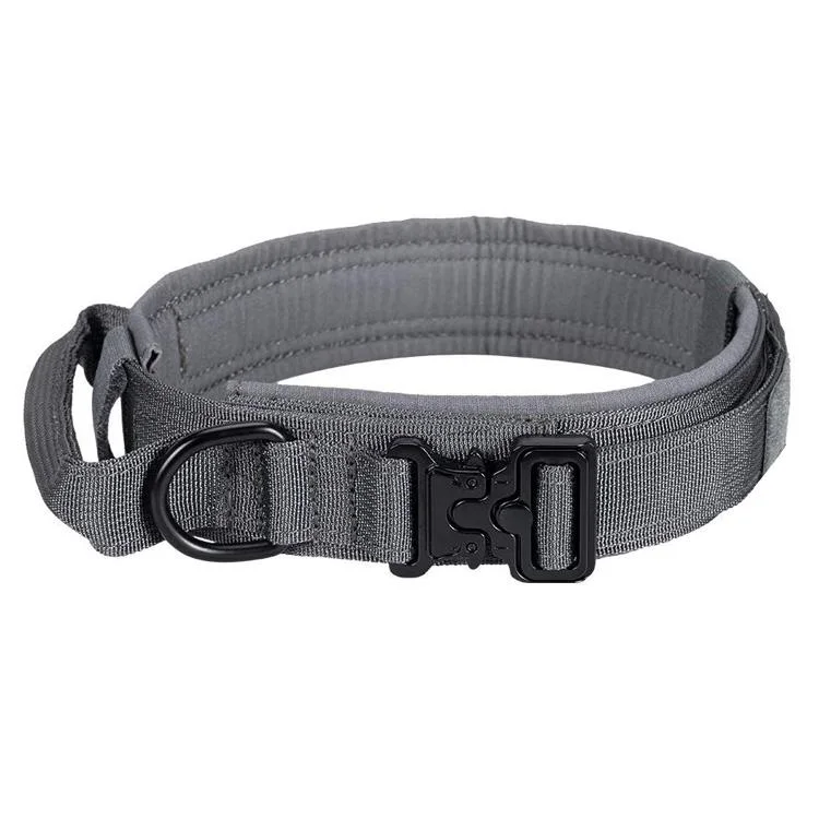 Formation personnalisée en nylon réglable Collier pour chien tactique avec poignée pour les gros gros chien en laisse de faisceau de jeu de dérivations