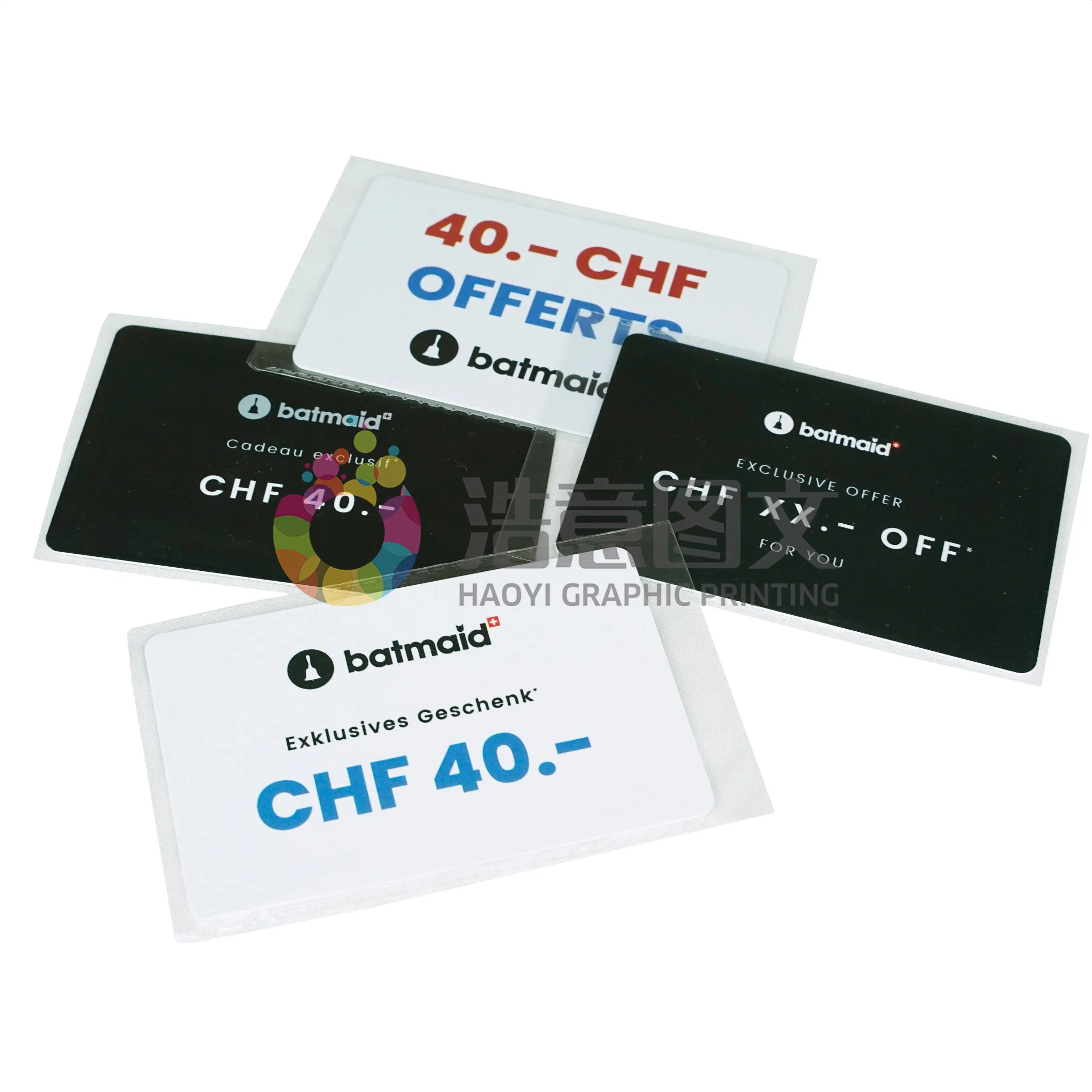 A China por grosso de produção profissional de cartão de PVC transparente Personalizado Plástico Cartão Fosco hot stamping adesão VIP cartões Cartão de negócios