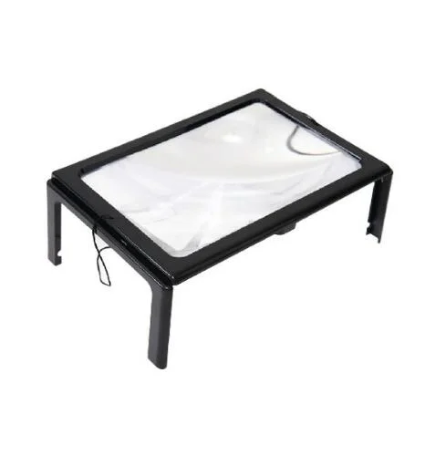 Black PVC ABS Creative LED Desktop Full Page Magnifiers