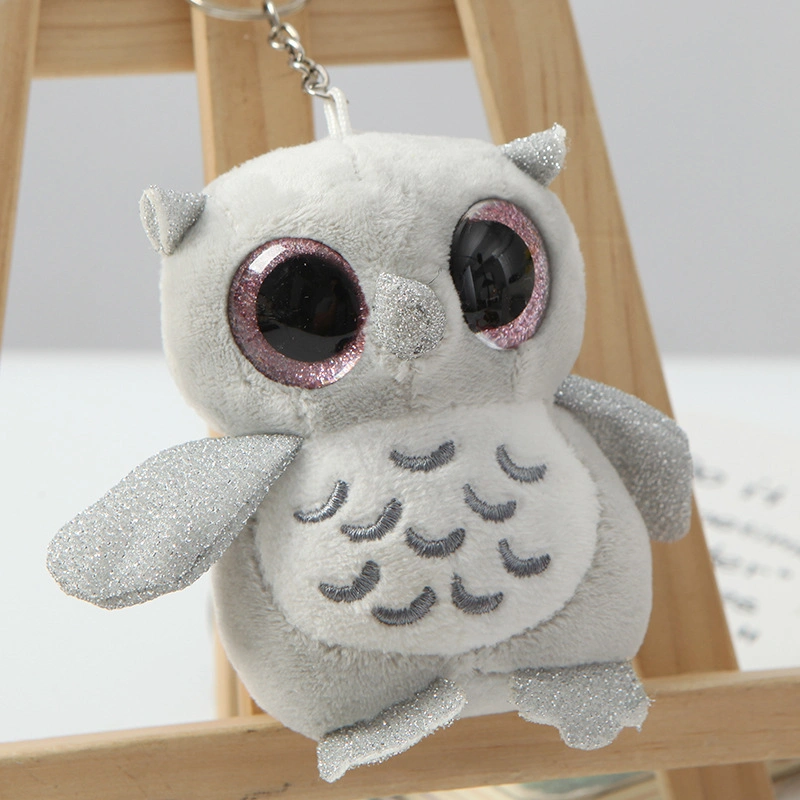 Owl Big Eyes Glitter Soft Plush Keychain Stuffed Animal Gift Children Toys