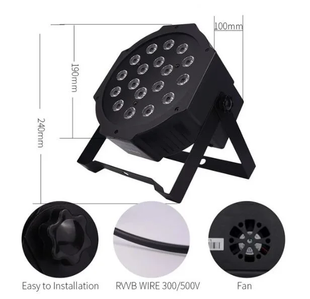 Wholesale/Supplier New Product DMX 512 LED Flat PAR Light18 PCS*1W Mini RGB Stage Lighting