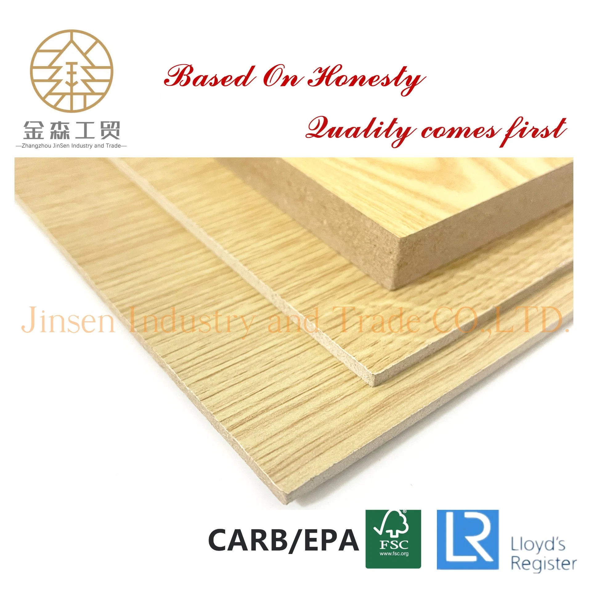 Both Sided Melamine Veneer MDF for Furniture Decoration Wall Panel Construction