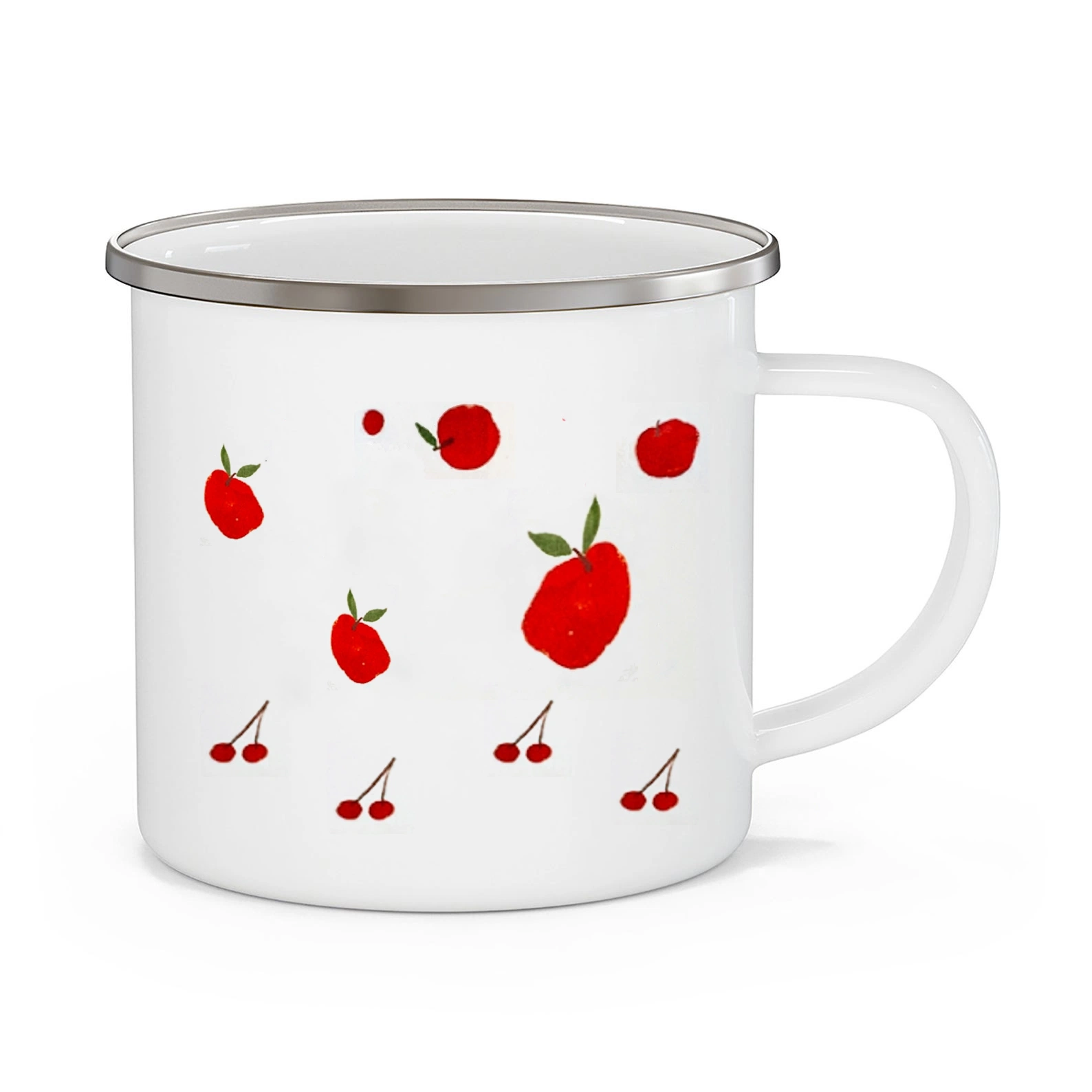 White 12oz mug sublimation personnalisé de l'émail tasse à café tasse émail