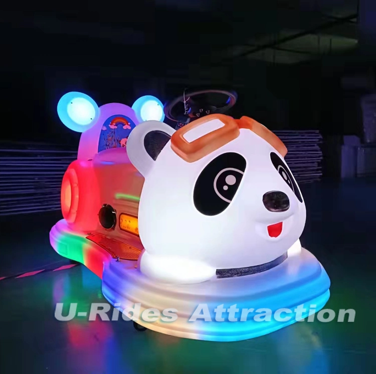 Destellos de luz LED a los niños ride electric panda alquiler de coches de juguete de suspensión de los animales para diversión de juegos