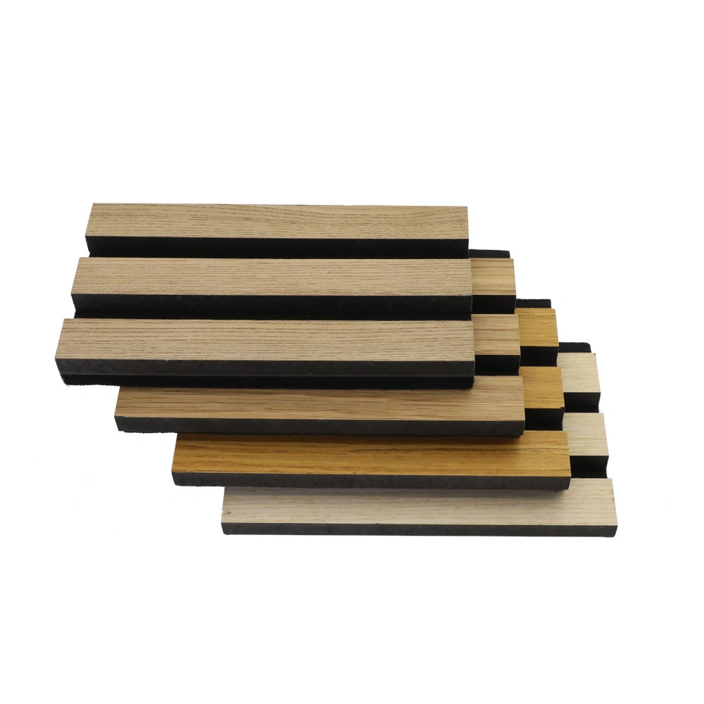 Decorative Slat Quality MDF Veneer Wall Panels with Acoustic Pet Sound Proofing Panel