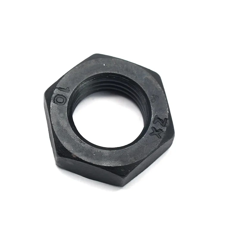 Aço carbono M6-M30 de alta resistência DIN936 grau 10.9 Black Hex Porcas finas