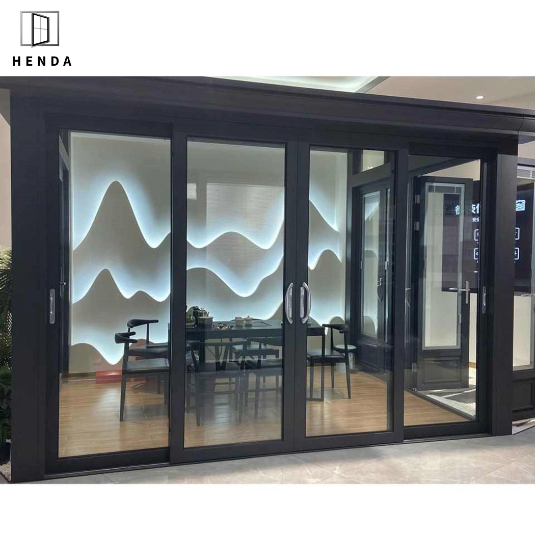 10% de descuento en rotura térmica exterior/interior Doble vidrio templado Acero nuevo/madera/seguridad/metal/patio/garaje/balcón Puerta deslizante de cristal de aluminio