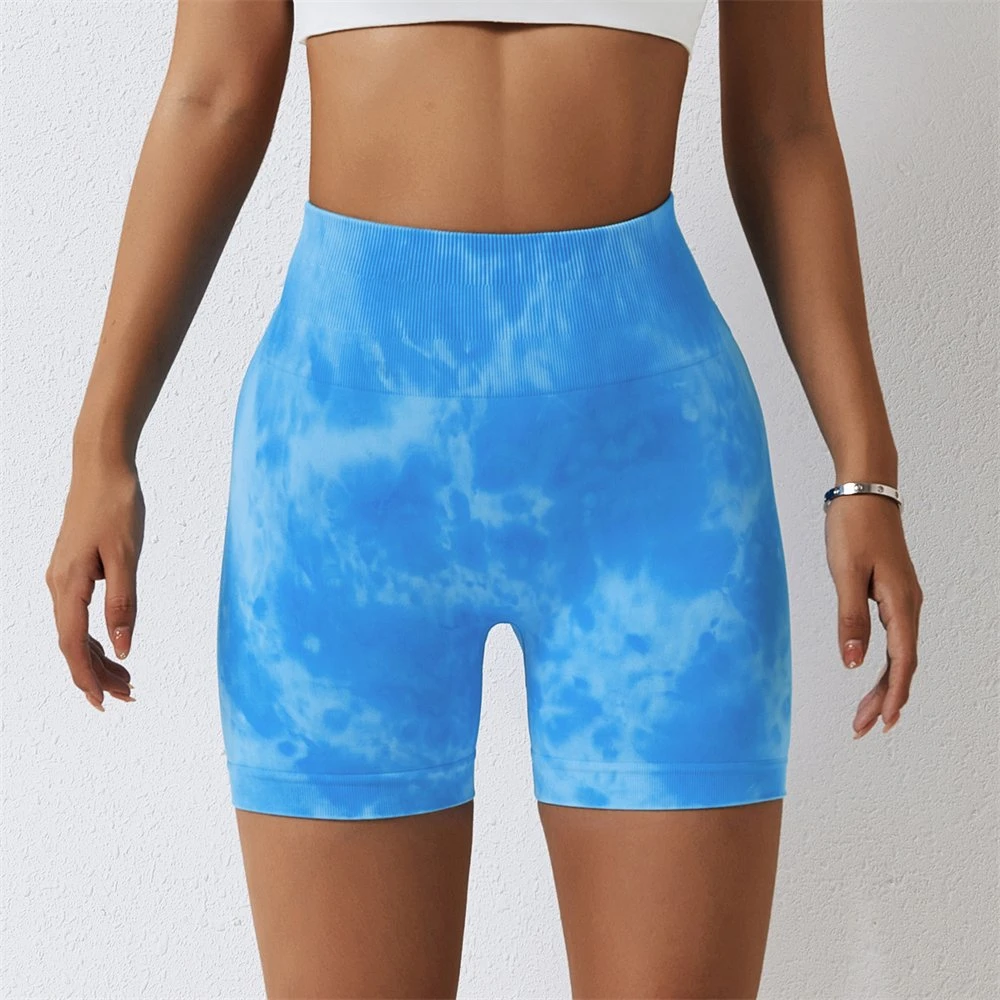 Tie Dyed Seamless Yoga Shorts Women's Sports and Fitness Shorts