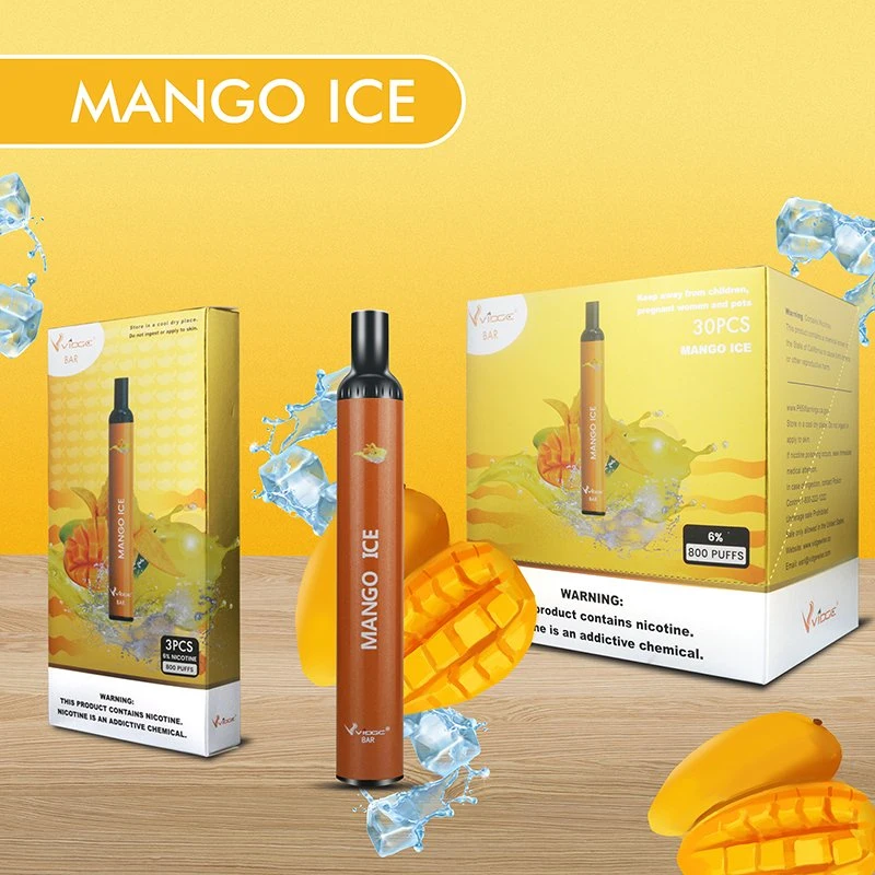 Cigarro electrónico Nuevo Diseño Vidges Bar 800 Puffs VAPE desechable Cartucho de impresión