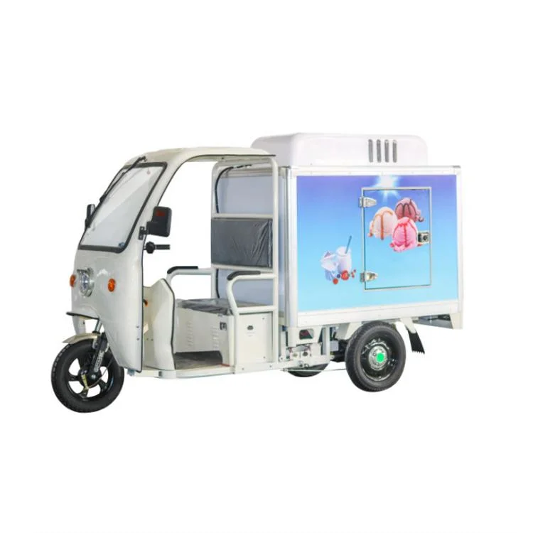 Small Refrigerated Transportation Cargo Freeze Tricycle Electric Ice Cream Van