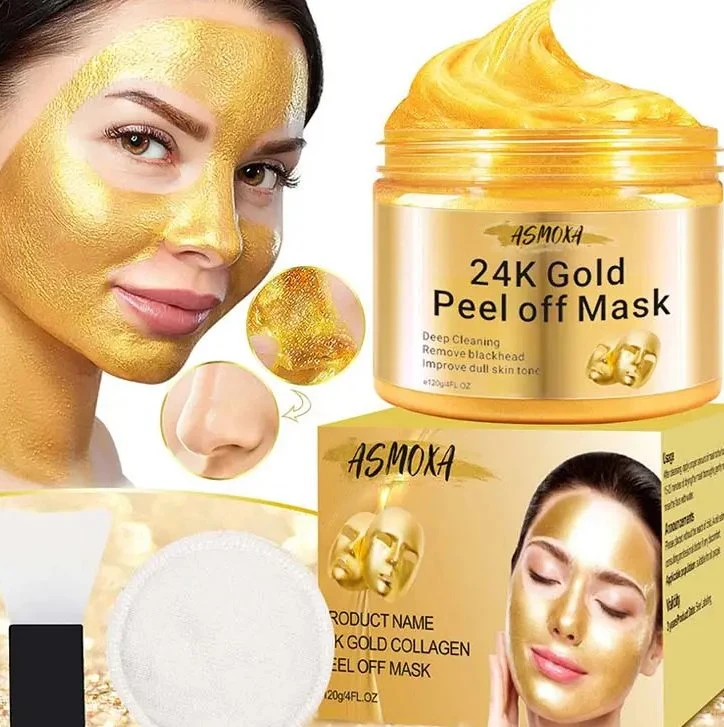 Facial Mask Supplier Produce 24K Gold Deep Cleansing Anti Acne Remove Black Head Peel off Beauty Mud Facial Mask
