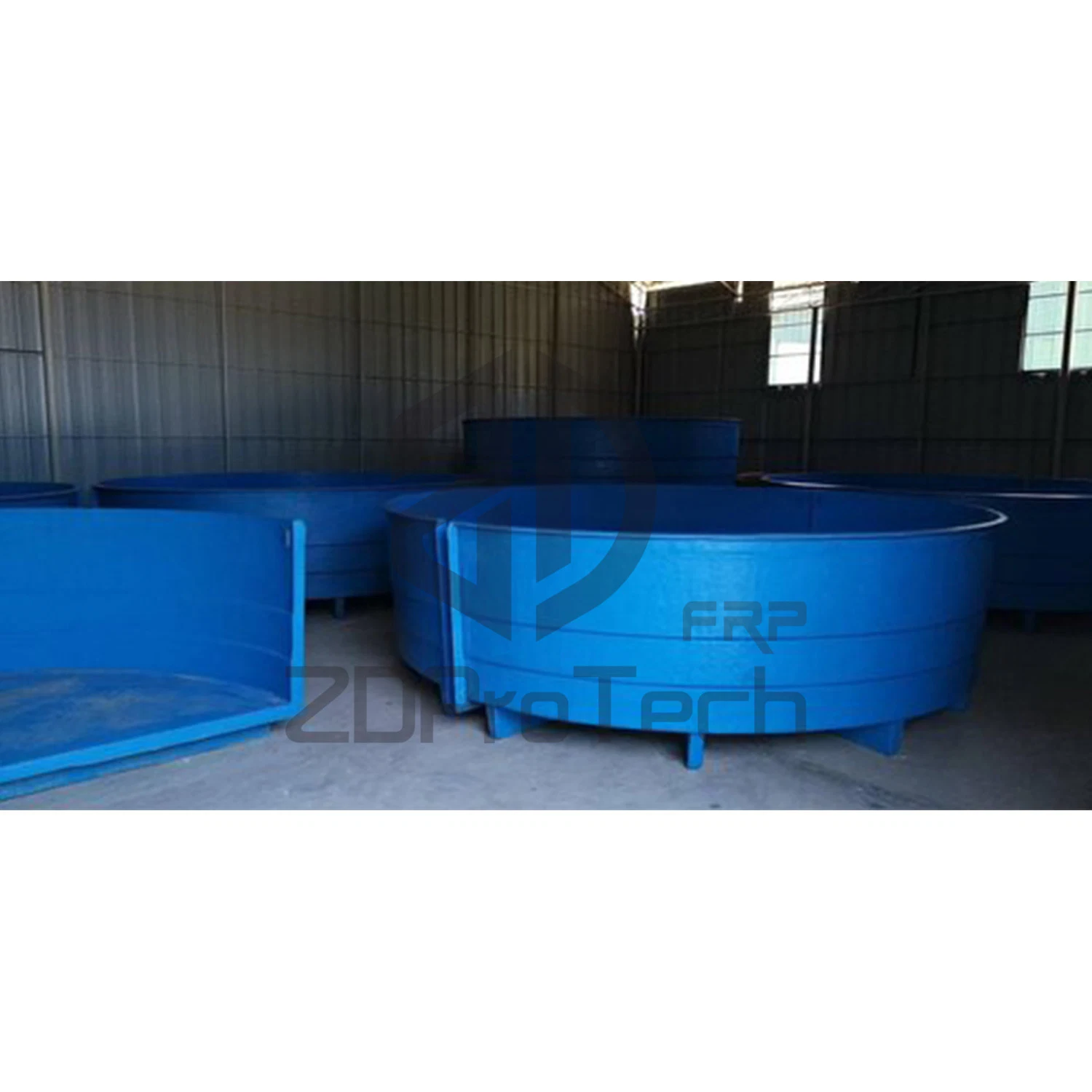 Tanques de peces de fibra de vidrio redondos Acuicultura FPP/GRP Fish Farming Tank.