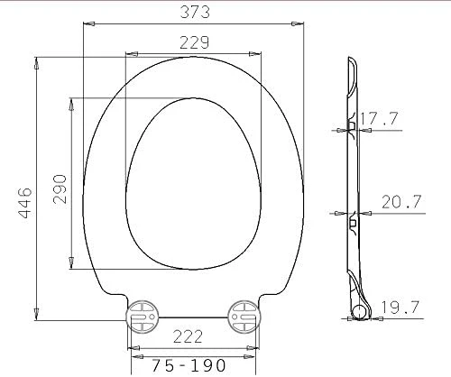 Round Toilet Seat UF Slow Soft Close No Wiggle for Bathroom Easy to Install and Clean O Shape