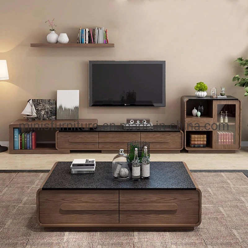 (MN-CT11) hermoso mobiliario de casa Oro Acero inoxidable TV de mármol Soporte Y Mesa de Café