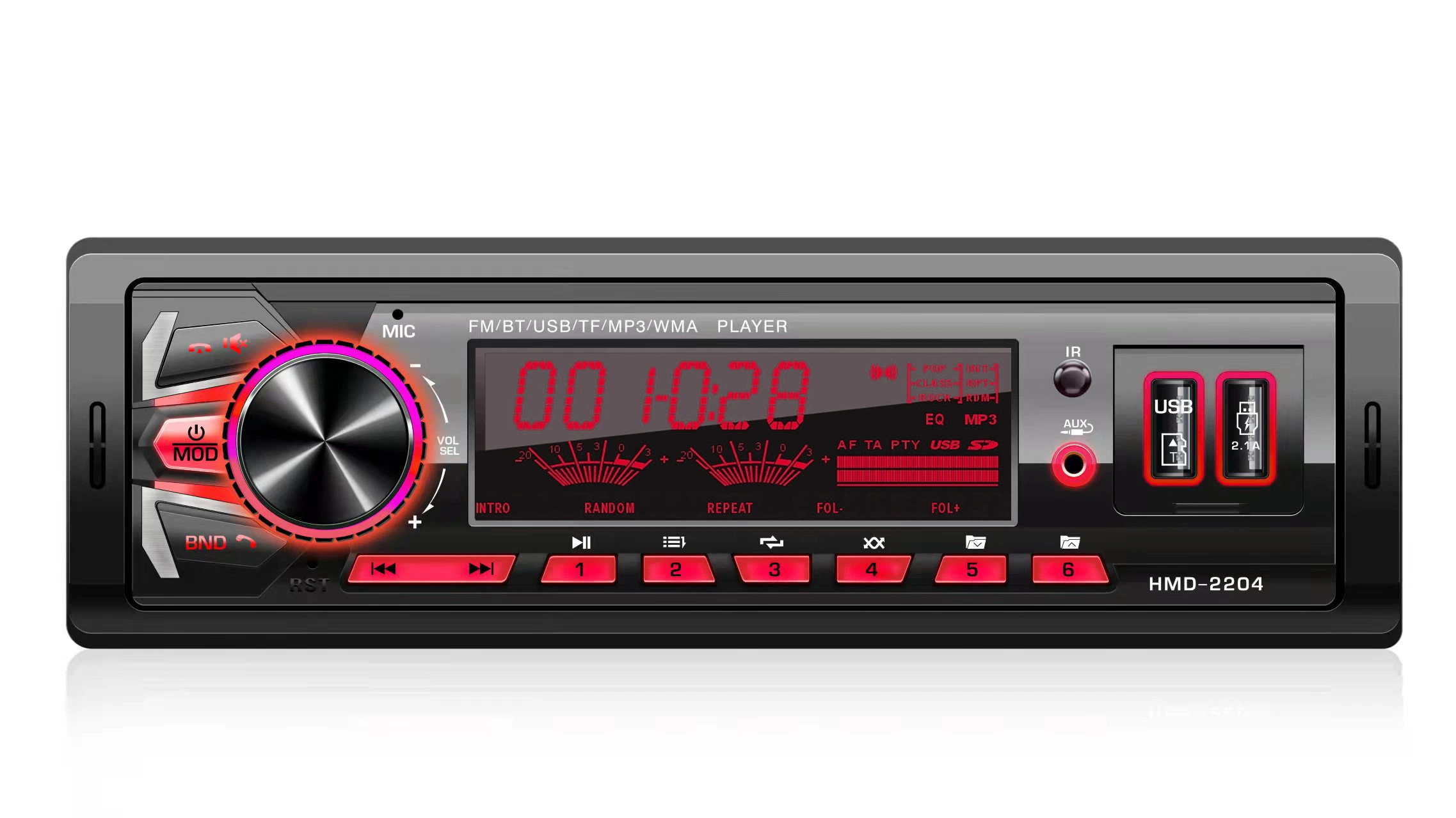 Radio FM audio del coche Reproductor de mp3 Pantalla LCD con manos libres Bluetooth