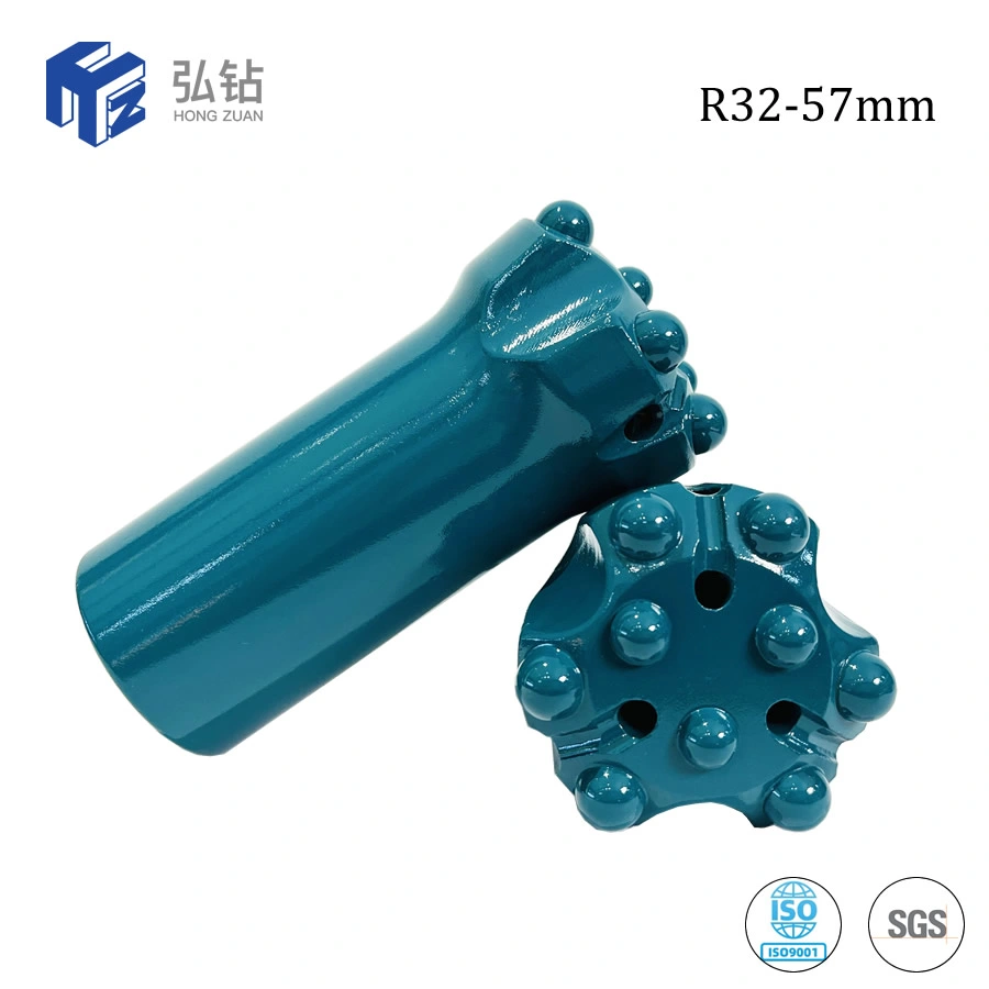 Top Hammer Drill Bit R32 57mm Wear Resistant Mining Thread Button Bit Retractable Carbide Drill Bit