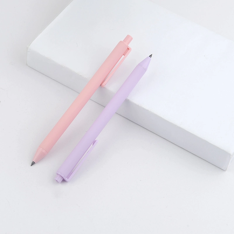 Pen Stationery Gift Makerting Transparent Plastic Soft Retractable Etrenal Pencil