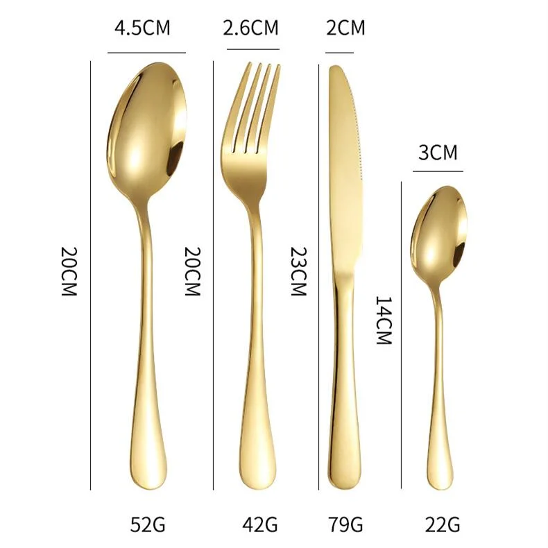 Wholesale/Supplier 24 PCS Amazon Hot Selling Silverware Stainless Steel Flatware Gold Cutlery