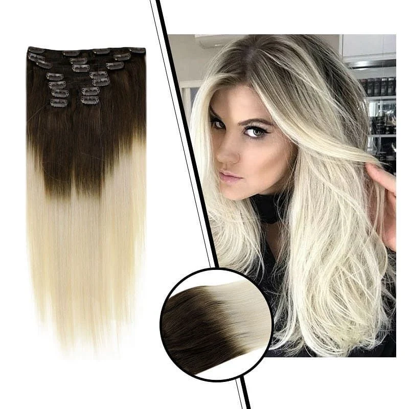 Cheap 100% Natural Brazilian Virgin Remy Clip in Human Hair Extension