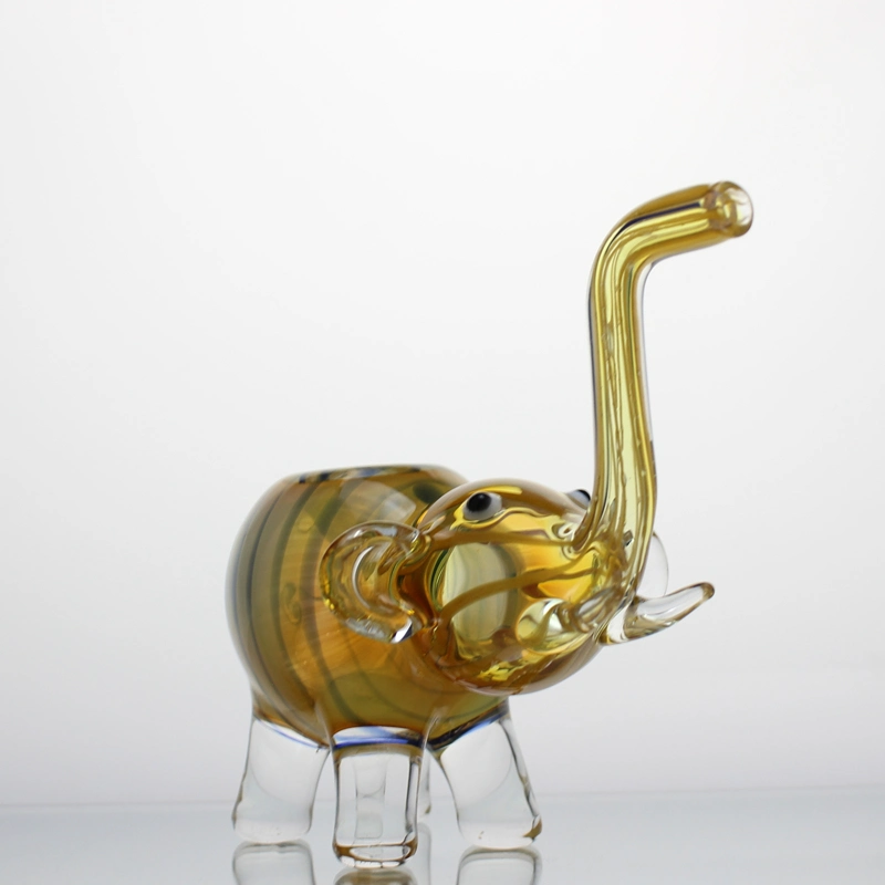 Colored Glass Smoking Pipe Hand Blown Glass DAB Rig Elephant Shaped Gift