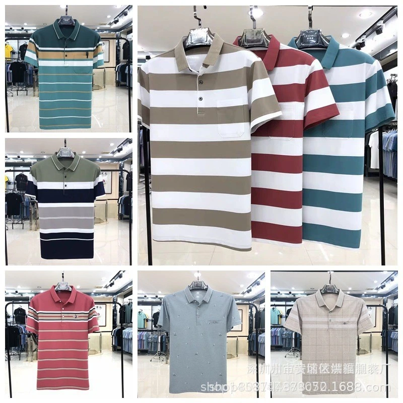 Wholesale/Supplier Casual Clothes Golf Wear Multiple Classical Stripes Polo Tee Shirt