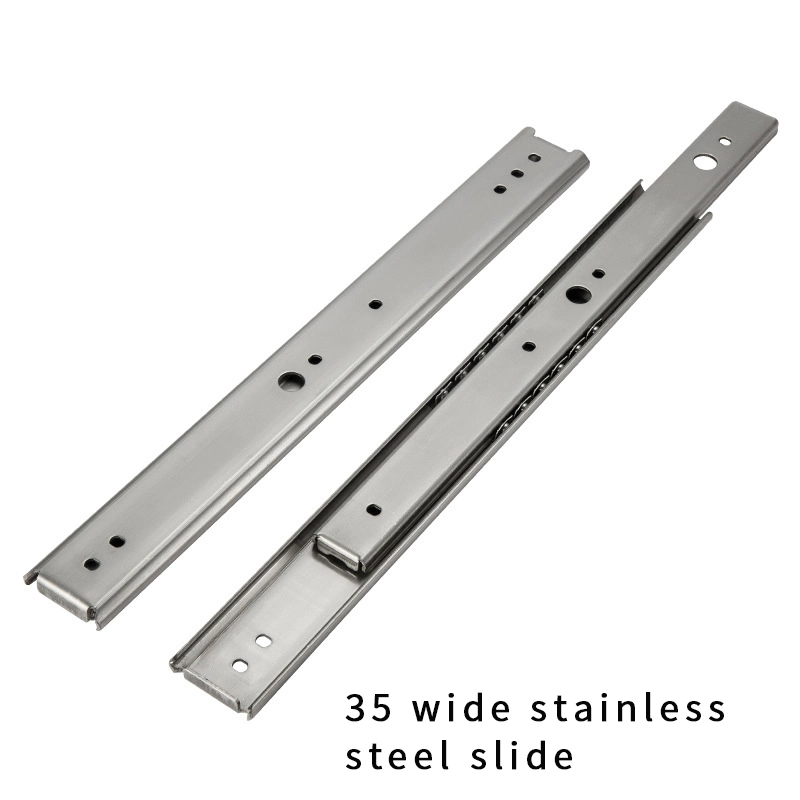 Telescopic Stainless Steel Furniture Accessories Slide Rail 2 Section Linear Guide Rail 36mm Width Slide