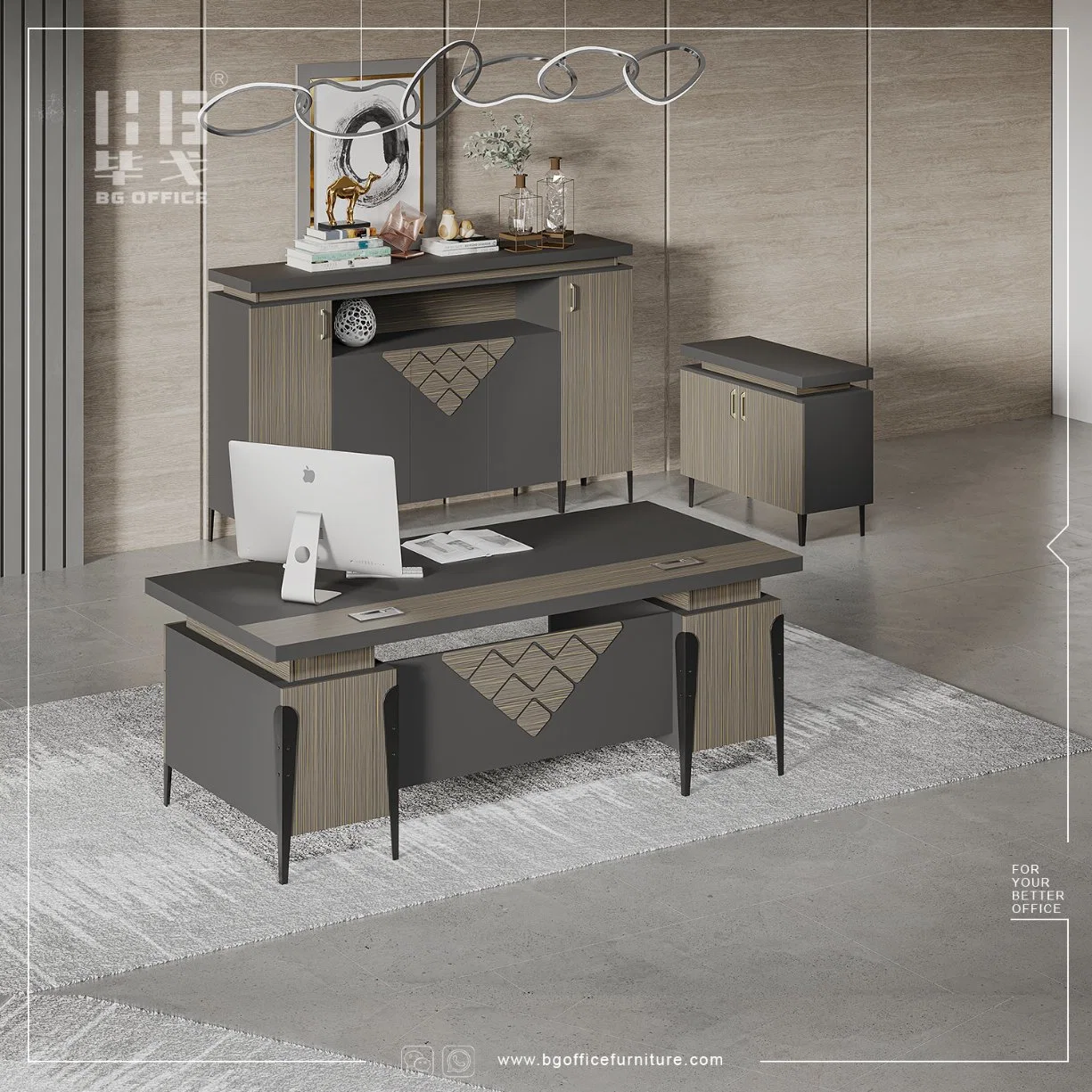 Vente en gros mobilier de bureau Design classique en bois Bureau exécutif Table pour Bureau VIP