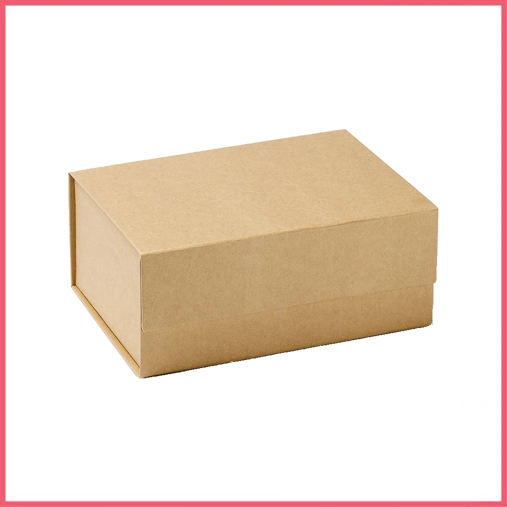 Wholesale/Supplier Natural Brown Kraft Luxury Rigid Folding Gift Box Brown Kraft Paper Box Packaging Box Brown Kraft Gift Box Accept Custom Logo Printing