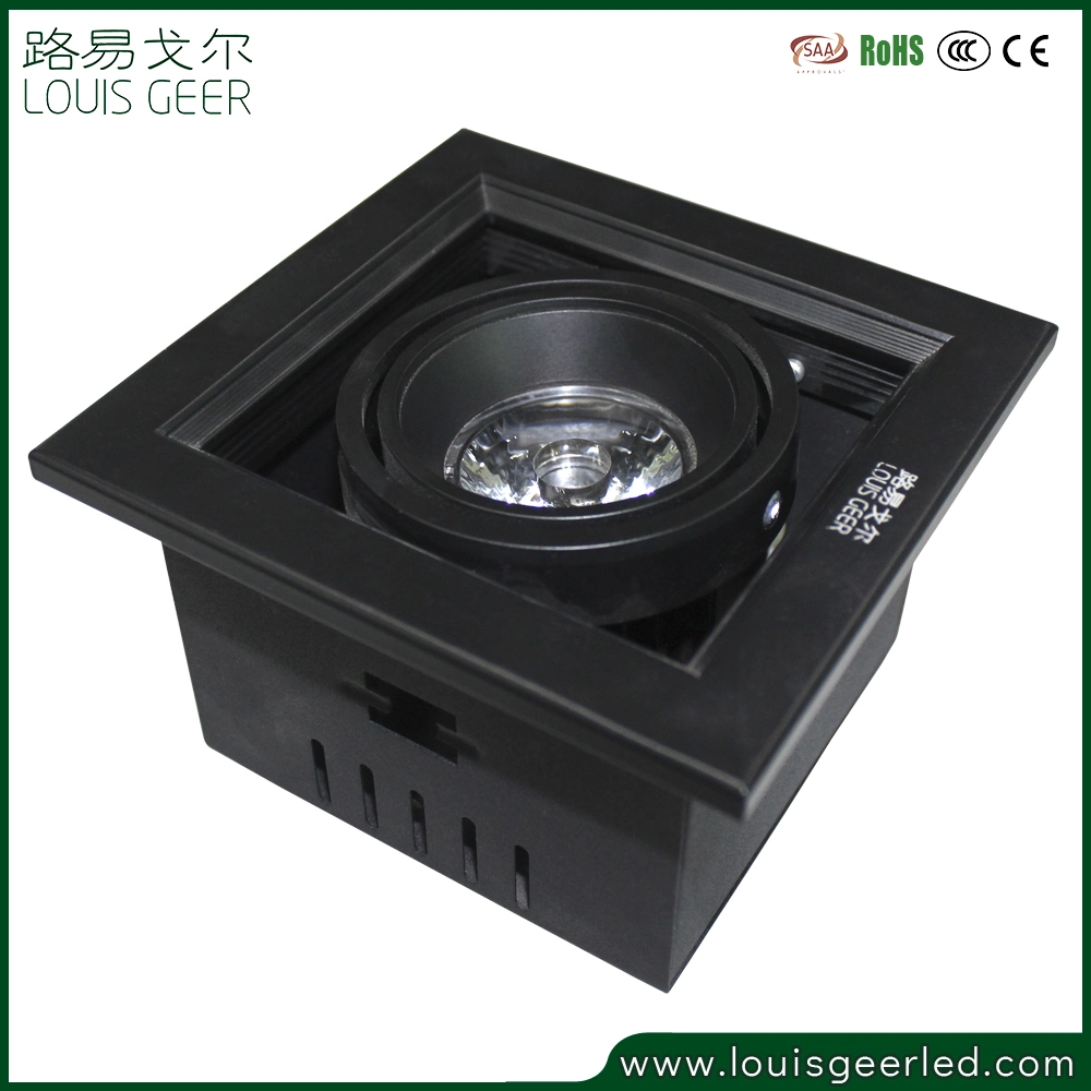 Latest High Power Rotation 5W Hotel Club Office Square Round Ceiling Recessed LED Grille Light Lamp