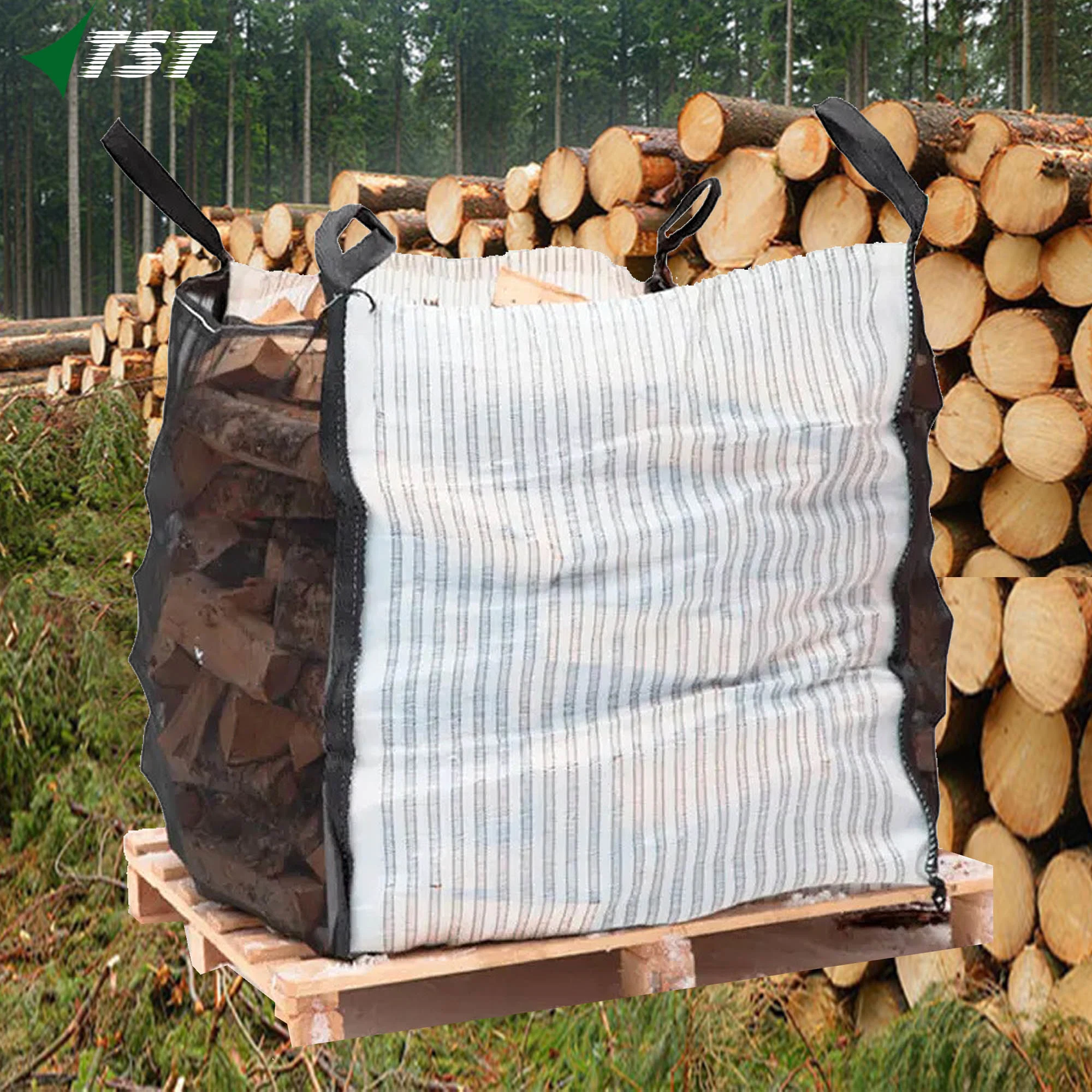 PP Woven Tubular Mesh Net Bag for Firewood Vegetable Packing