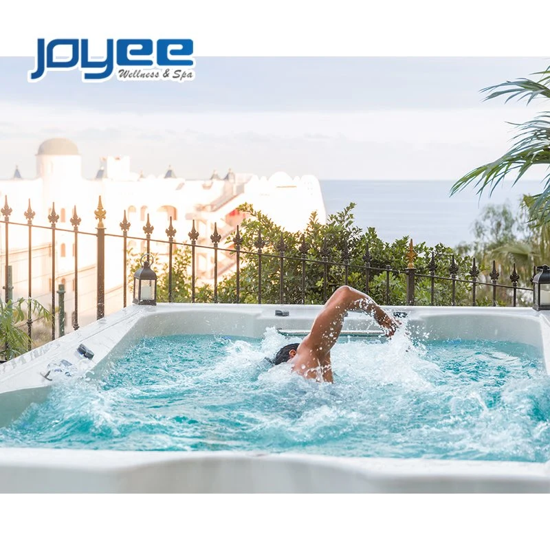 Joyee 6m 8m 2 Zone Acrylic Container Large Jacuzzi Swimming Massage Endless Swim SPA Pool