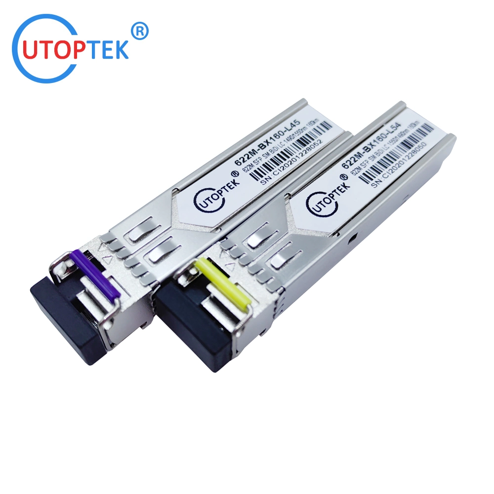 Módulo transceptor de fibra óptica SFP 160km/120km 622Mbps STM-4 SFP de Bidi Para ZTE/Mikrotik/Juniper/Cisco/Huawei