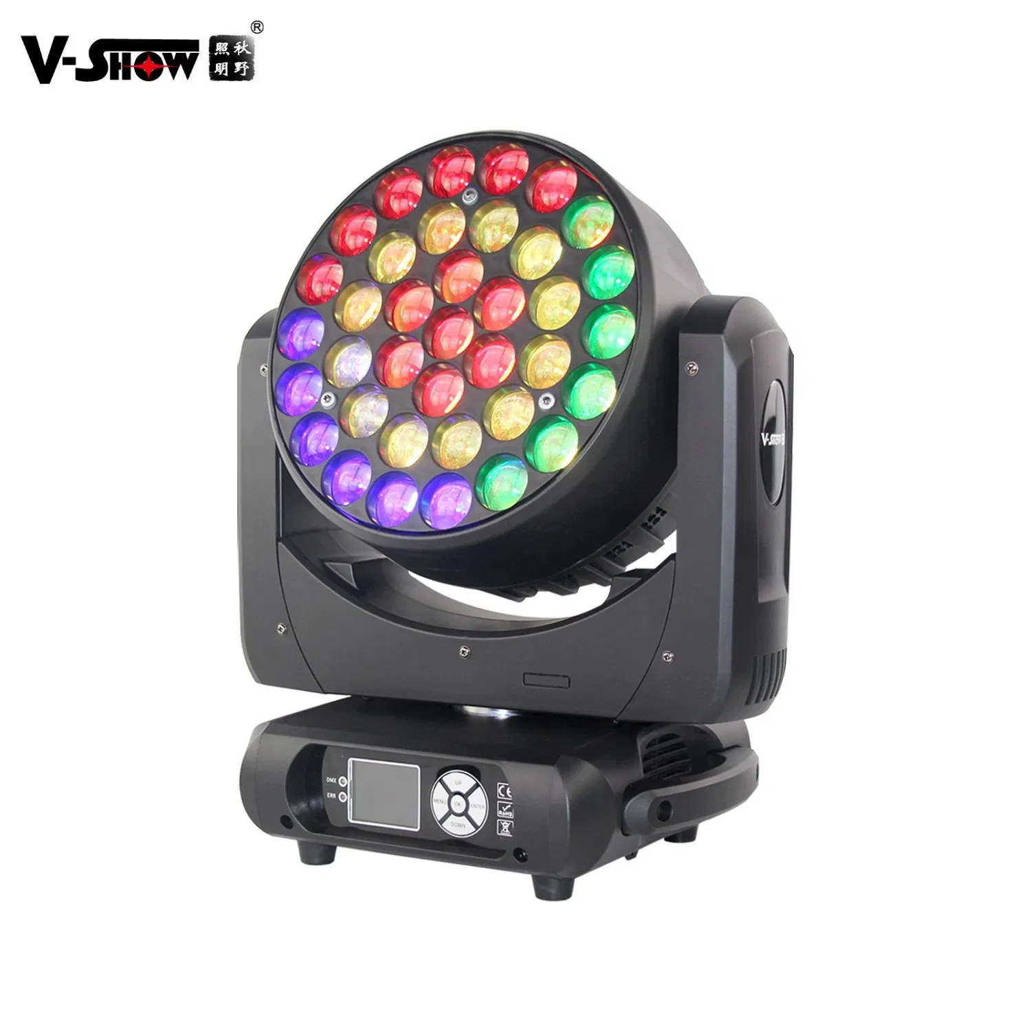 V-Show Beam Wash Zoom 37*15W RGBW 4en1 cabezal móvil para DJ Disco Luz