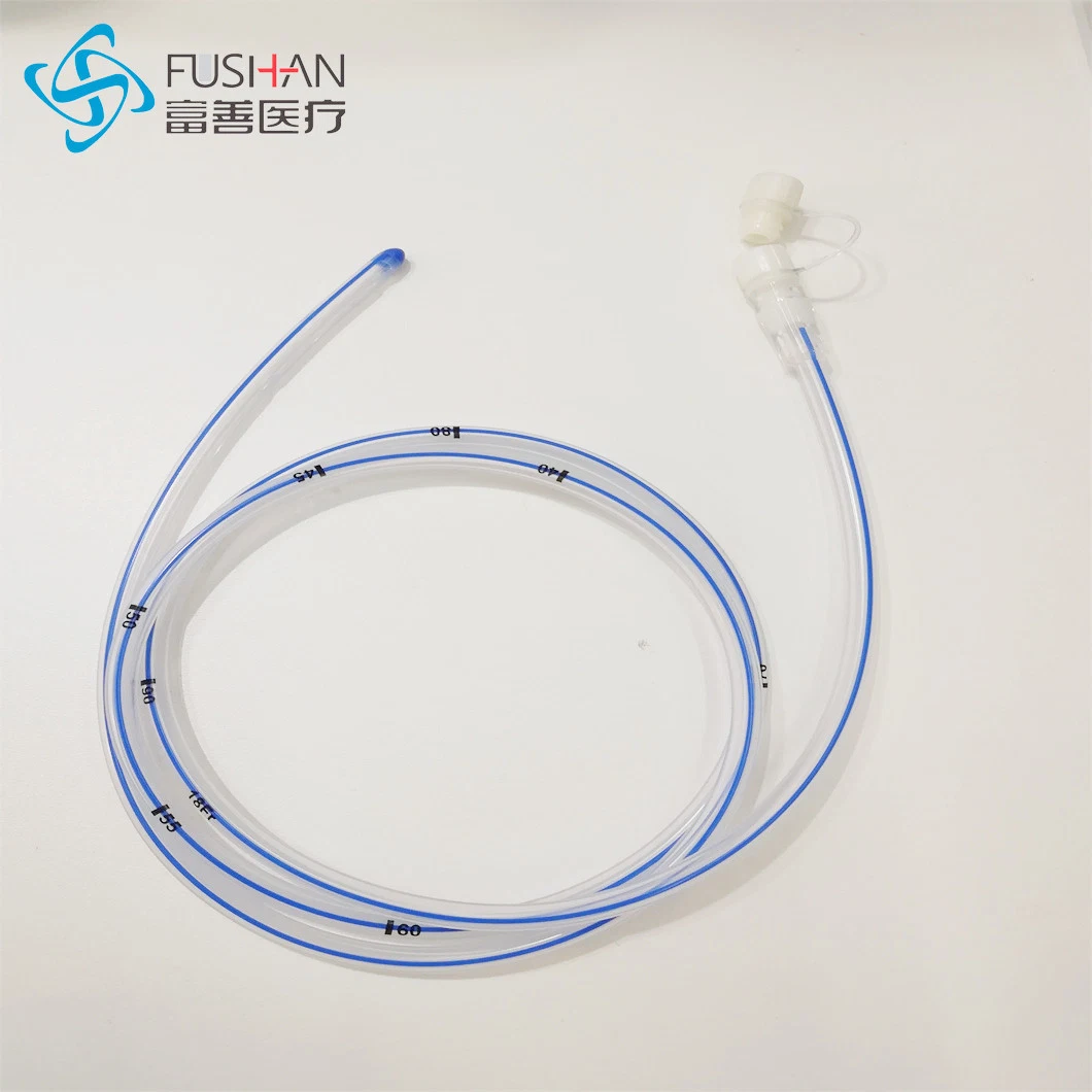 Fushan Disposable Silicone Transparent Stomach Tube Feeding Ryle's Catheter with Stainless Steel Ball Eo Sterile Medical CE ISO13485