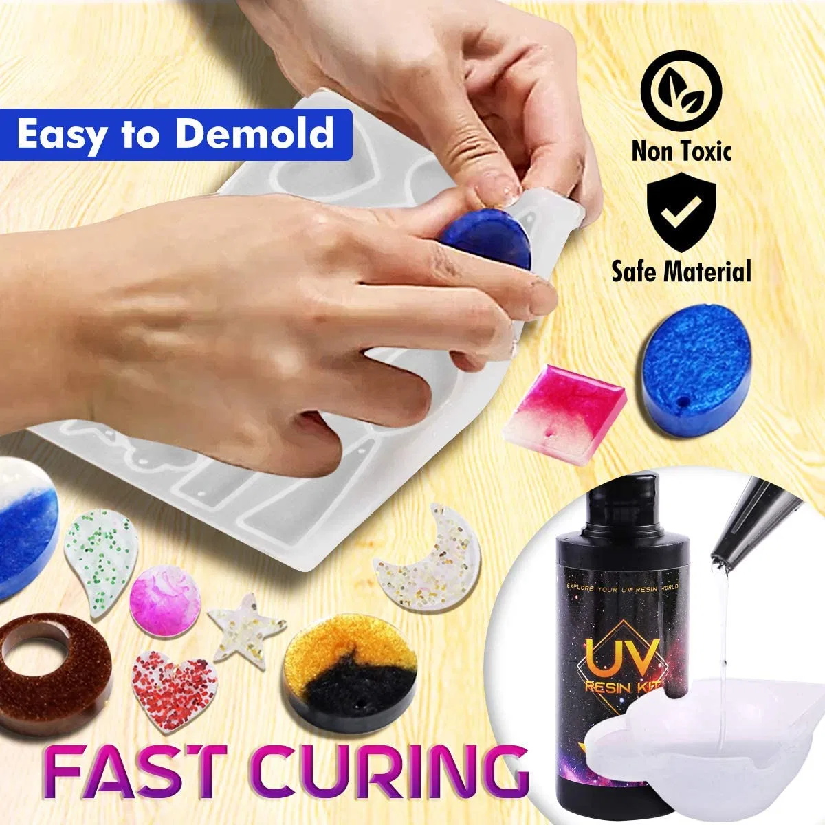 Safe Fast Drying Light Cure UV Resin for Molds Glass Plastic