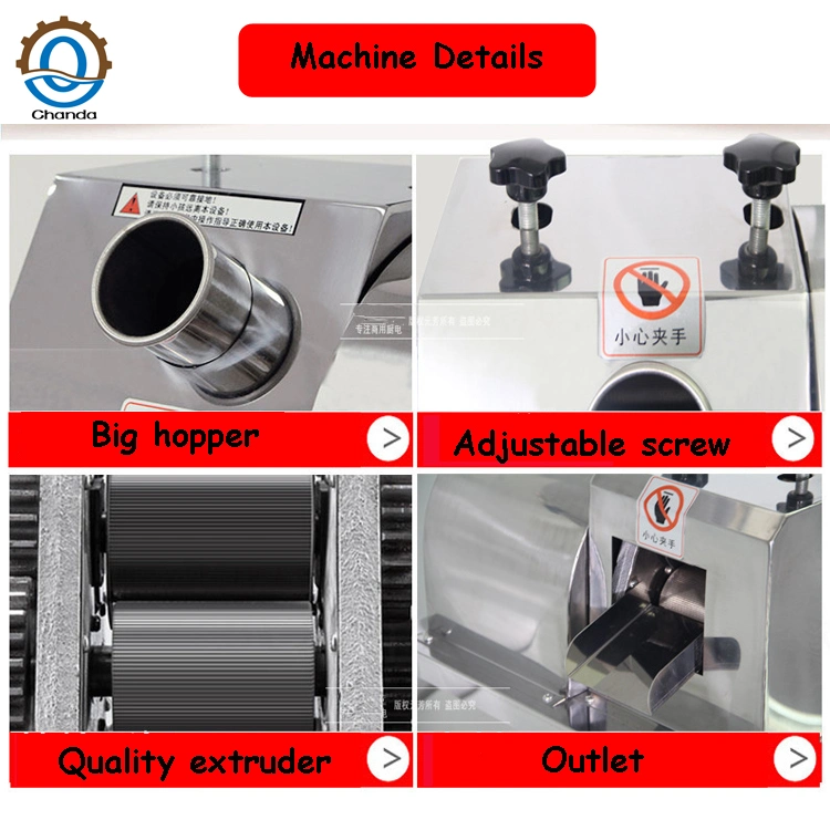 Espremedor de cana-de-açúcar comercial elétrico, máquina de extracção de sumo de cana-de-açúcar