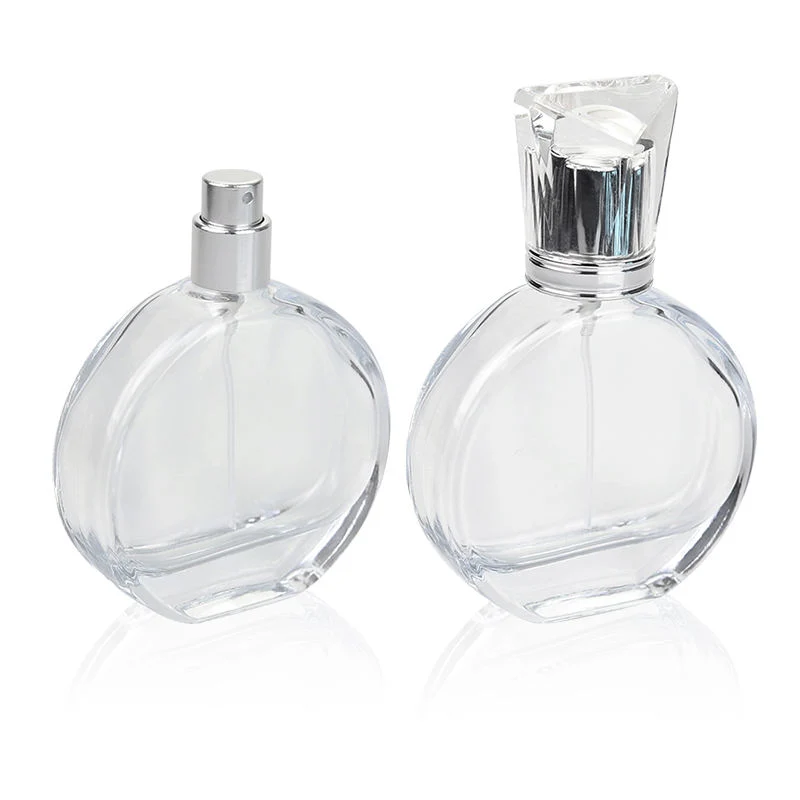 Luxury Frosted 30ml 60ml Flat Round Perfume Glass Bottle