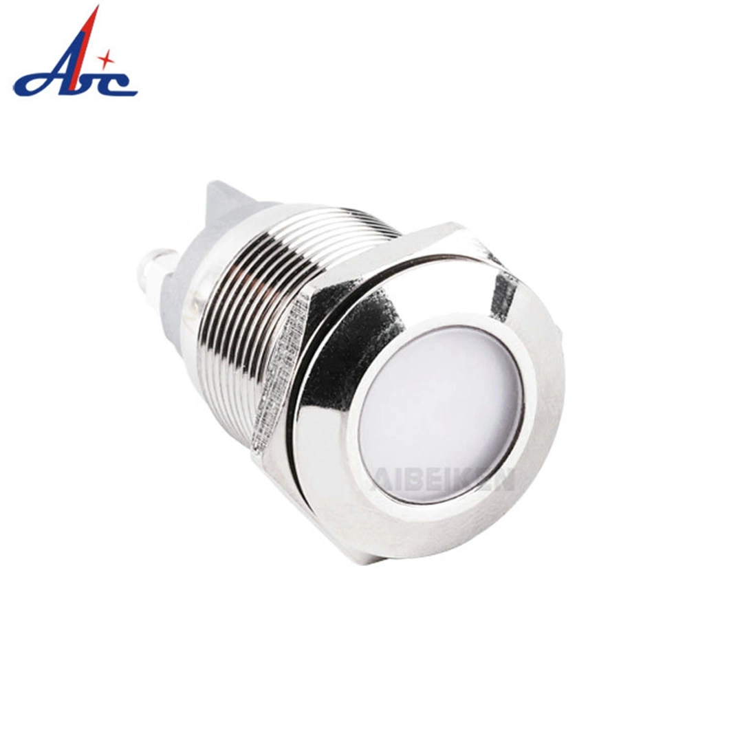 مؤشر LED معدني 22 مم 110 فولت IP67 طرف برغي مقاوم للمياه DOT ضوء مؤشر رافعة مؤشر LED باللون المعدني المضيء
